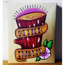 Jesse JFR Exclusives "Better Than Bad" Ren & Stimpy Log Inspired Art Gallery Wrapped Canvas Print 8x10 By JesseJFR