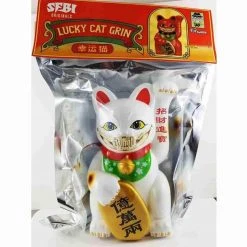 Lucky Cat Grin (White) 9" Medium Figure By Ron English Popaganda