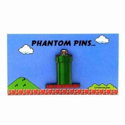 Luigi Warp Pipe Enamel Pin By Phantom Pins