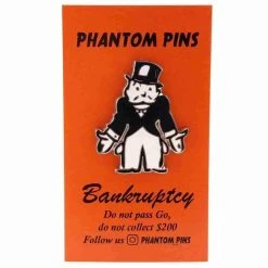Pins & Patches Broke Mr. Money Bags Enamel Pin By Phantom Pins