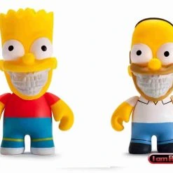 Homer & Bart Simpson Grin - Ron English X Kidrobot 3" Vinyl Figure Brand New