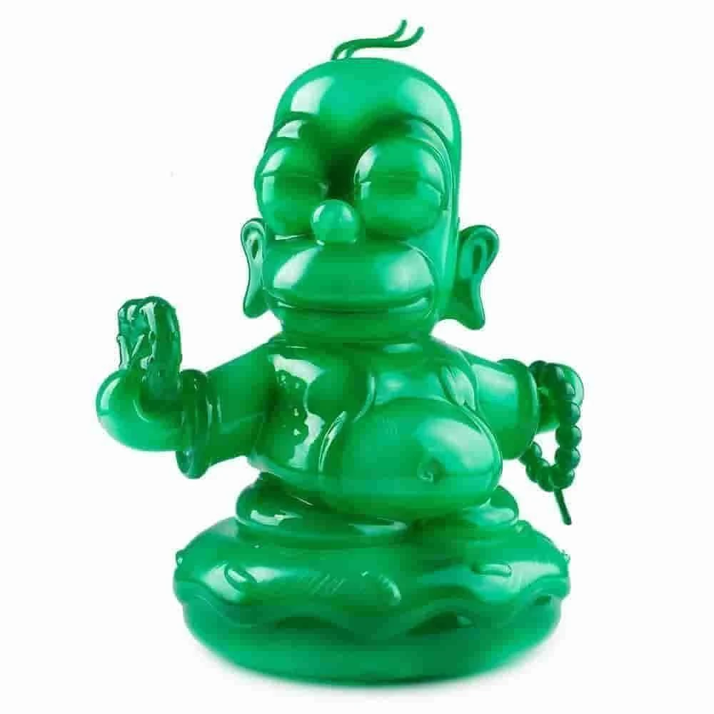 IamRetro Exclusive Medium 7" Jade Homer Buddha - The Simpsons X Kidrobot
