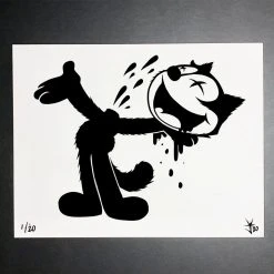 Felix The Decapitated Cat Limited Edition Art Print By Junk Yard IamRetro Exclusive