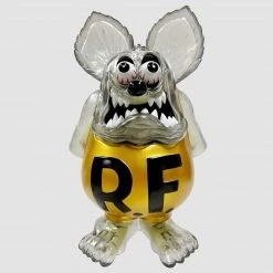 IamRetro.com Medium Figures Rat Fink Translucent Grey / Gold By Ed Roth X Secret Base Sofubi