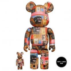 Medicom Toys Andy Warhol X Jean Michel Basquiat #2 Bearbrick 400% + 100% Combo By Medicom
