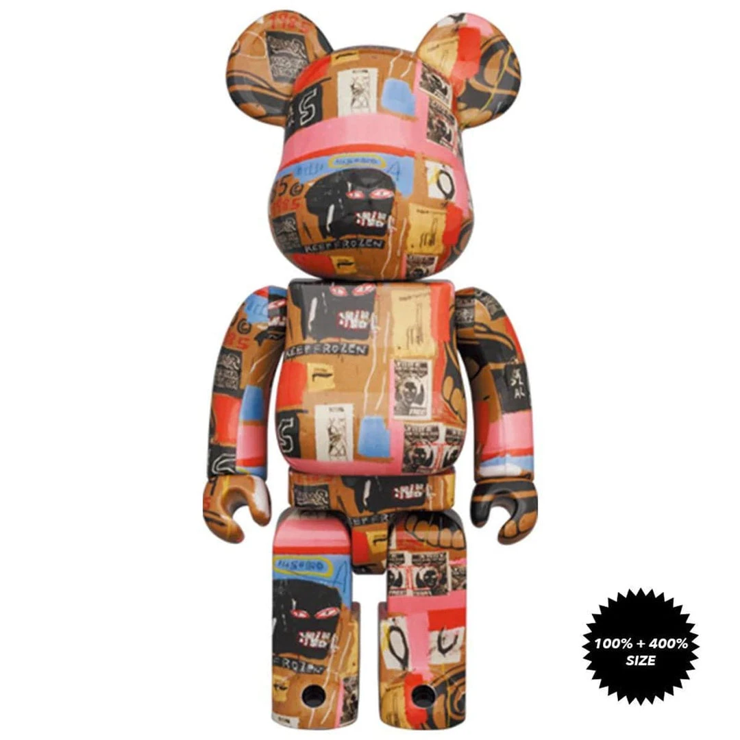 Medicom Toys Andy Warhol X Jean Michel Basquiat #2 Bearbrick 400% + 100% Combo By Medicom