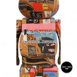 Medicom Toys Andy Warhol X Jean Michel Basquiat #2 Bearbrick 400% + 100% Combo By Medicom