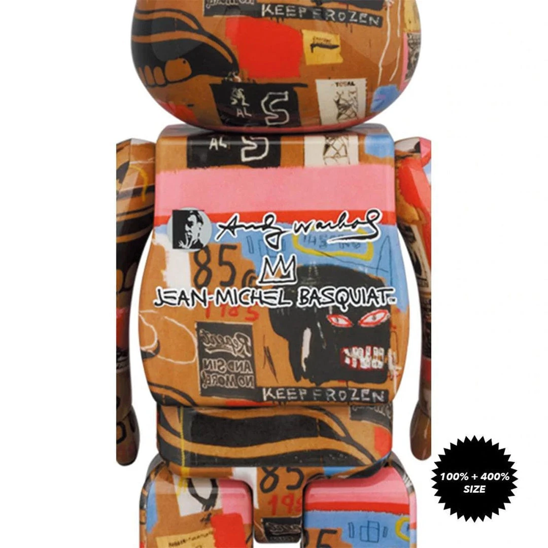 Medicom Toys Andy Warhol X Jean Michel Basquiat #2 Bearbrick 400% + 100% Combo By Medicom