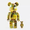 Medicom Toys Andy Warhol X Basquiat #3 Bearbrick 400% + 100% Combo By Medicom