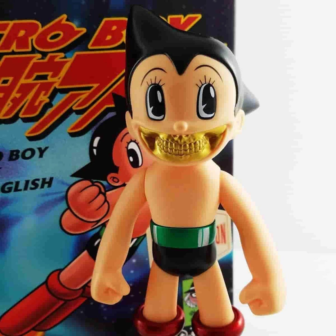 Astro Boy Gold Grin Metallic Exclusive Version - Ron English SFBI Original Popaganda