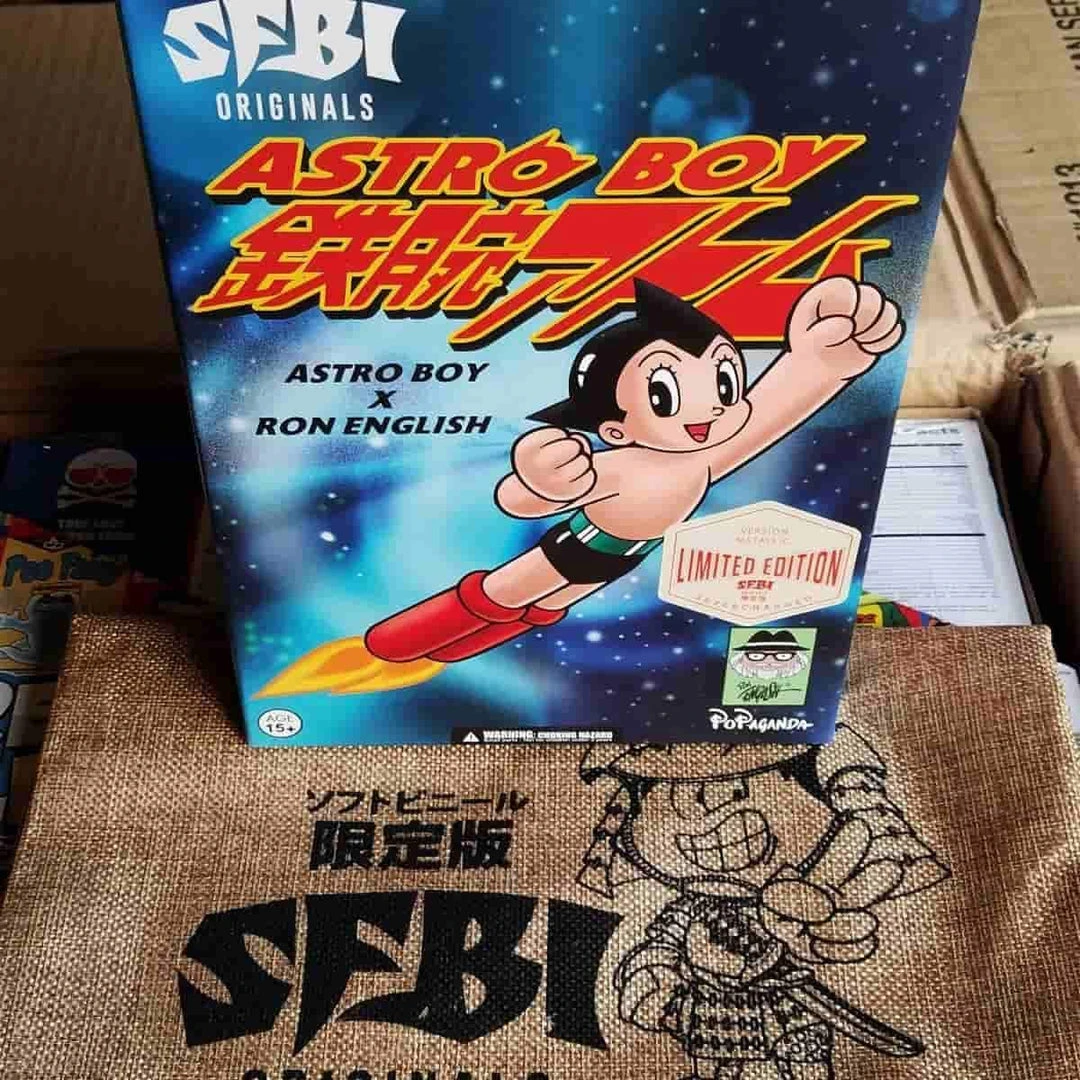 Astro Boy Gold Grin Metallic Exclusive Version - Ron English SFBI Original Popaganda