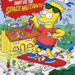 The Simpsons Bart Vs The Space Mutants NES Cover Art - Simpsons Gallery Wrapped Canvas Print 12x16