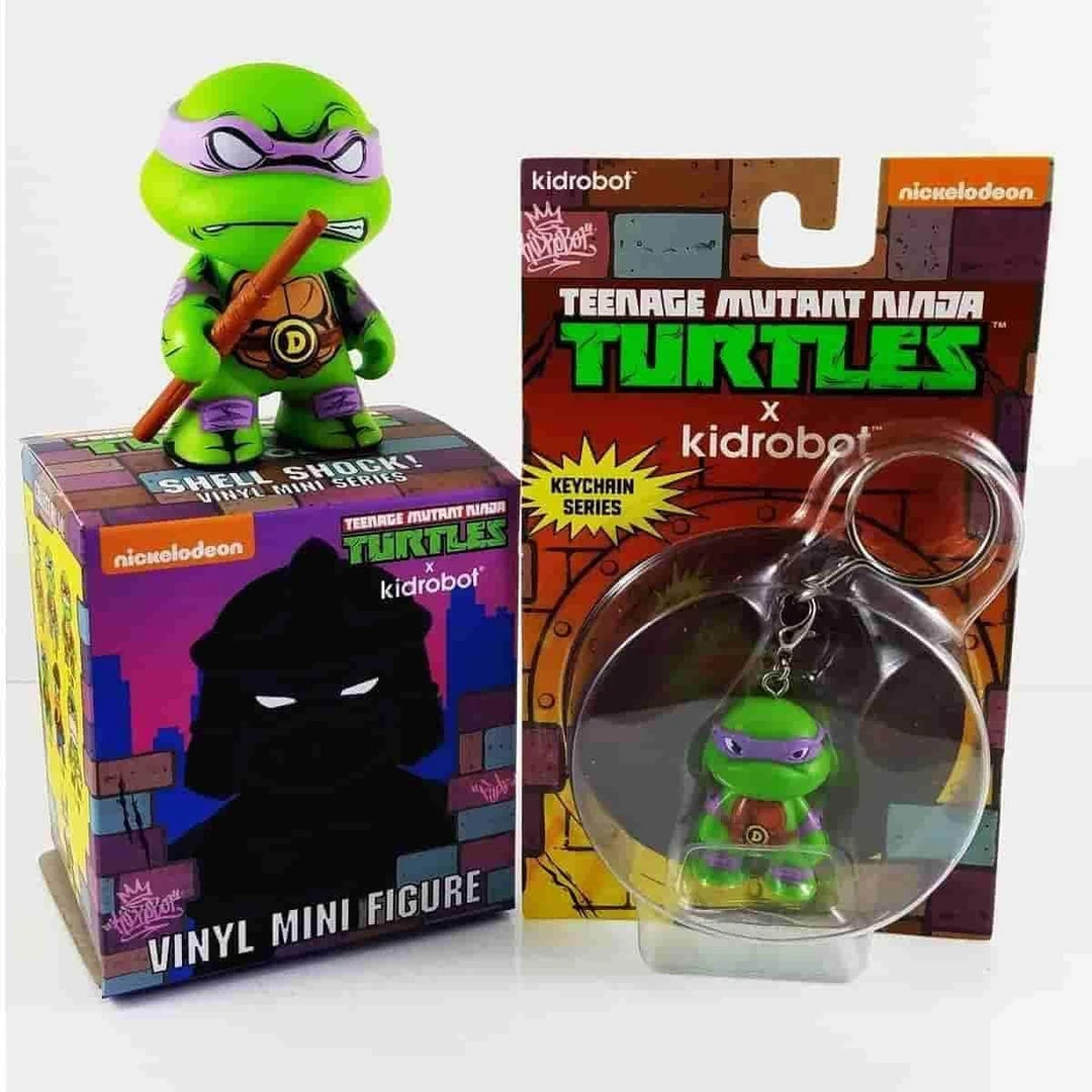 Donatello Mini + Keychain Bundle Pack - TMNT Ninja Turtles Shell Shock Kidrobot