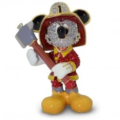 Fireman Mickey Mouse Small Jeweled Figure By Arribas Brothers X Disney With Swarovski® Crystals