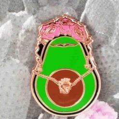 Jesse JFR Frida Cado 1.25" Pin On Rose Gold Metal By JesseJFR Pins & Patches