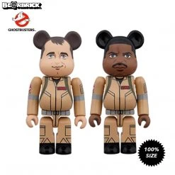 Medicom Toys Ghostbusters Peter Venkman & Winston 2-Pack 100% Combo Bearbrick Medicom