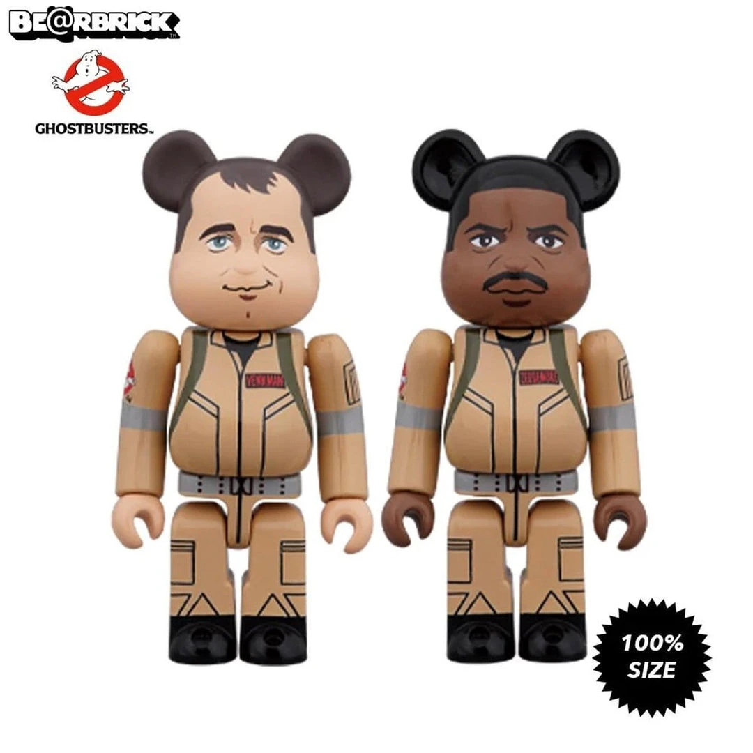 Medicom Toys Ghostbusters Peter Venkman & Winston 2-Pack 100% Combo Bearbrick Medicom