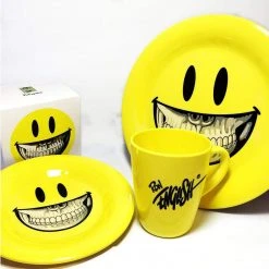 Ron English Grin Plates + Mug Set By Popaganda