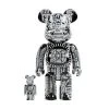 HR Giger Black Chrome 400% + 100% Combo Bearbrick By Medicom