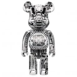 Medicom Toys HR Giger White Chrome 1000% Bearbrick By Medicom