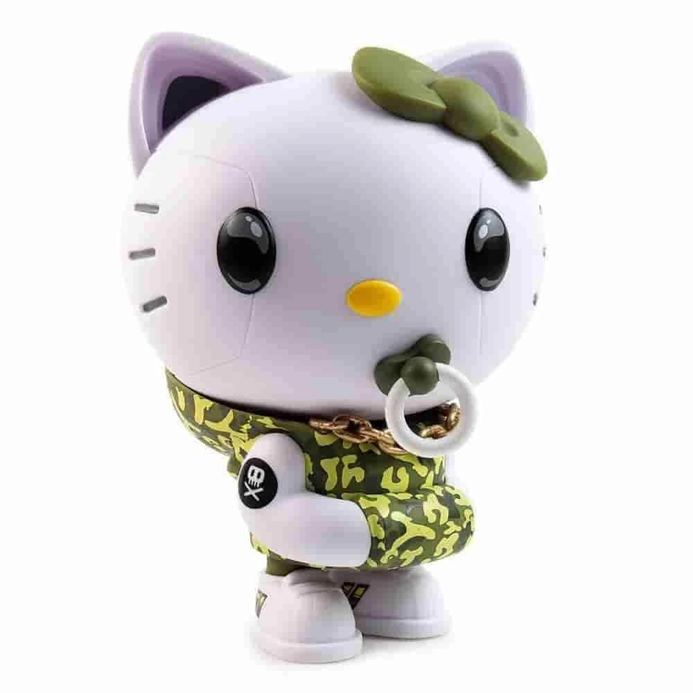 Green Camo Hello Kitty TEQ63 Vinyl Figure By Quiccs X Sanrio X Kidrobot - IamRetro Exclusive
