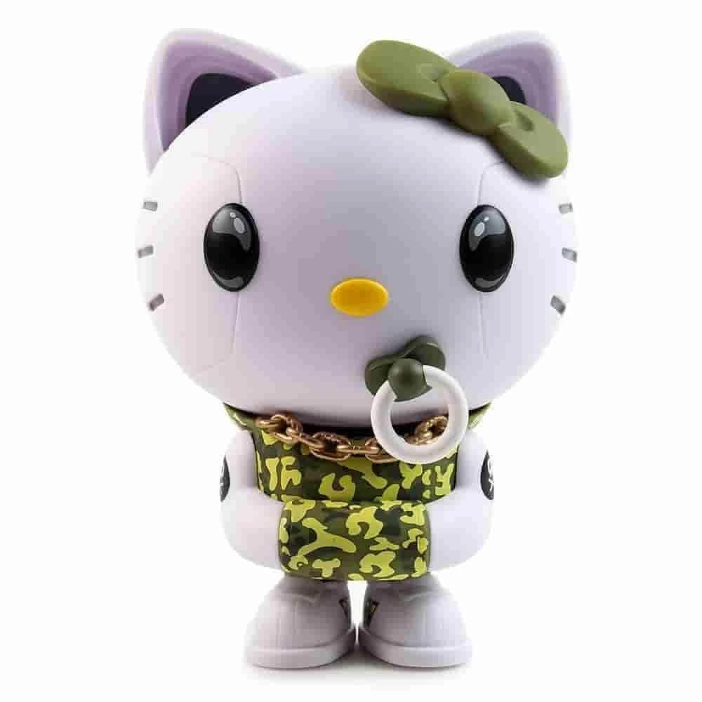 Green Camo Hello Kitty TEQ63 Vinyl Figure By Quiccs X Sanrio X Kidrobot - IamRetro Exclusive
