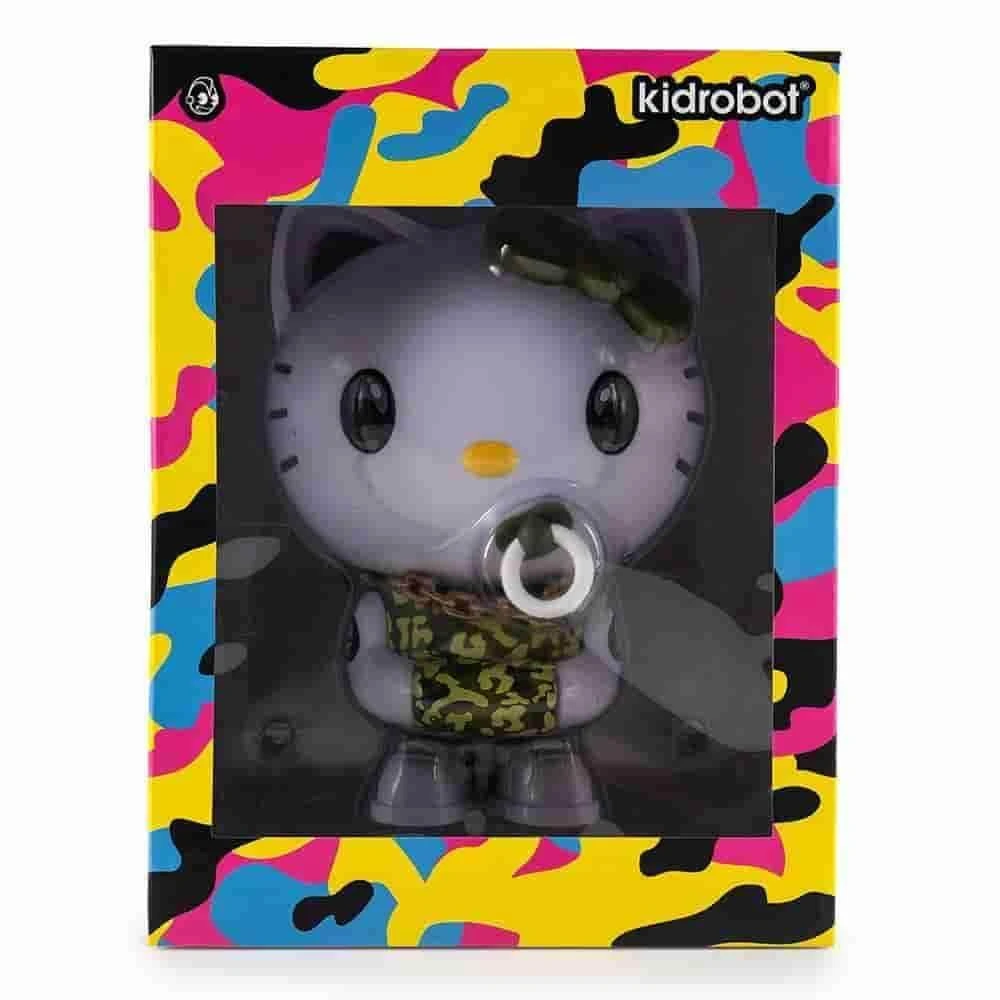 Green Camo Hello Kitty TEQ63 Vinyl Figure By Quiccs X Sanrio X Kidrobot - IamRetro Exclusive