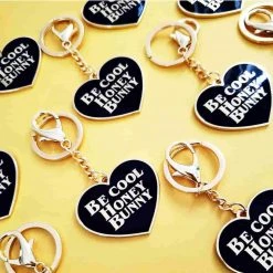 Be Cool Honey Bunny Keychain - Pulp Fiction Inspired Key Ring By Mala Pins & Patches