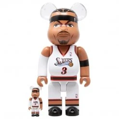 Medicom Toys Allen Iverson Philadelphia Sixers 400% + 100% Bearbrick Combo By Medicom