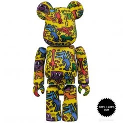 Medicom Toys Keith Haring #5 Bearbrick 400% & 100% Combo By Medicom