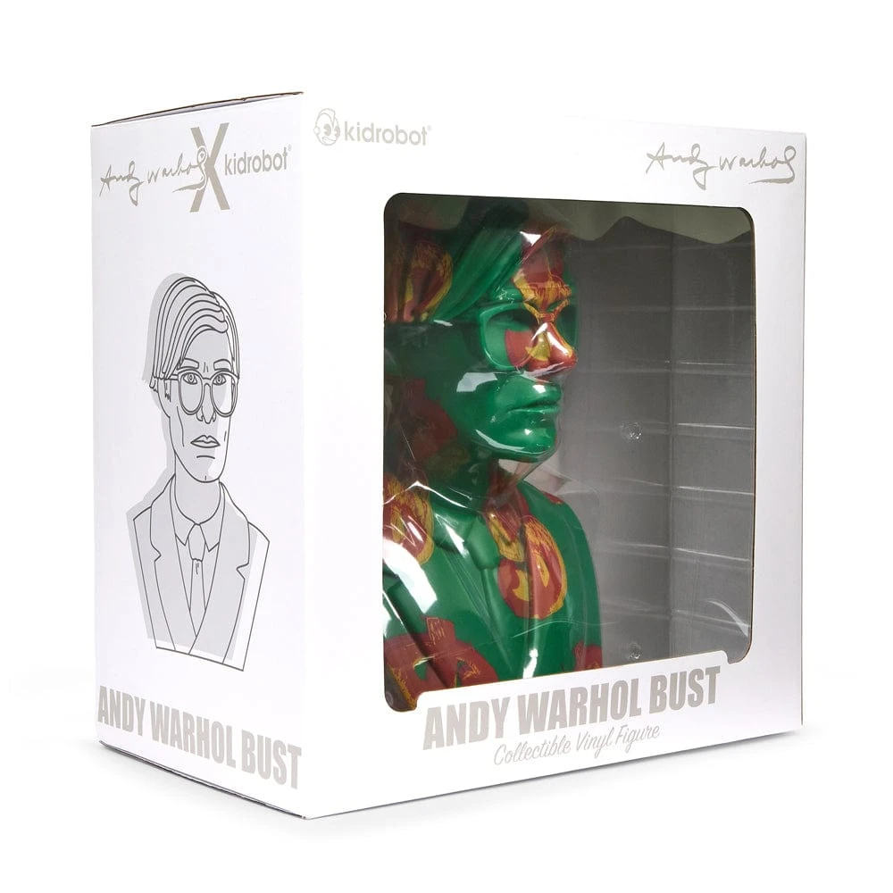 Andy Warhol - Green Dollar Sign 12" Bust Vinyl Figure Sculpture By Kidrobot