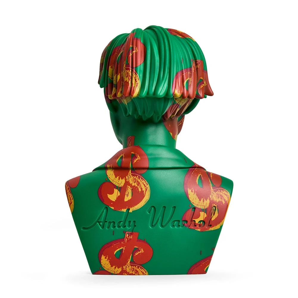 Andy Warhol - Green Dollar Sign 12" Bust Vinyl Figure Sculpture By Kidrobot