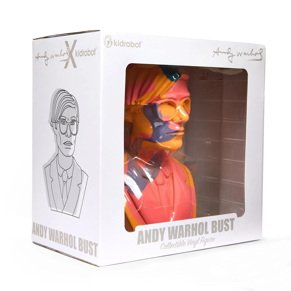 Andy Warhol - Orange Camouflage 12" Bust Vinyl Figure Sculpture By Kidrobot