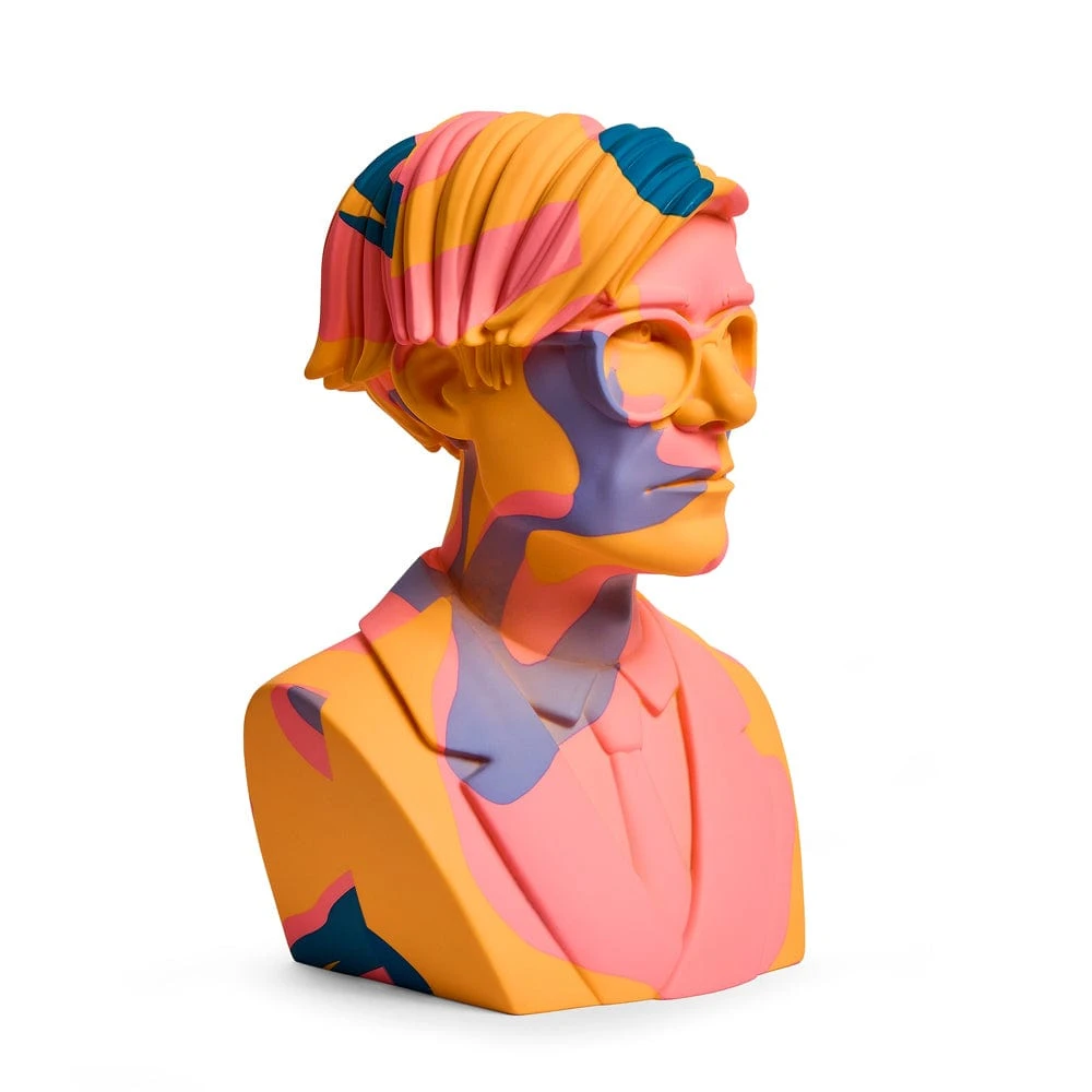 Andy Warhol - Orange Camouflage 12" Bust Vinyl Figure Sculpture By Kidrobot
