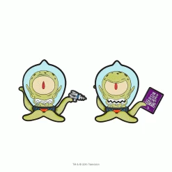 The Simpsons Kang & Kodos Simpsons Enamel Pin 2-Pack Glow-in-the-Dark Edition By Kidrobot IamRetro Exclusive
