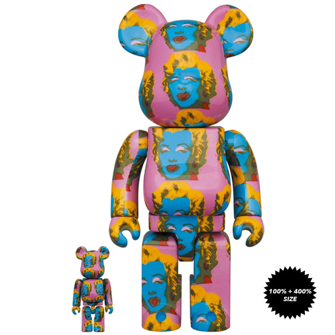 Medicom Toys Marilyn Monroe - Andy Warhol 400% + 100% Combo Bearbrick By Medicom