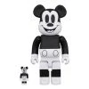 Medicom Toys Mickey Mouse B&W Version 2020 Bearbrick 400% Combo Medicom