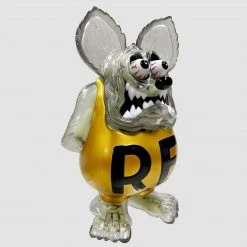 IamRetro.com Medium Figures Rat Fink Translucent Grey / Gold By Ed Roth X Secret Base Sofubi