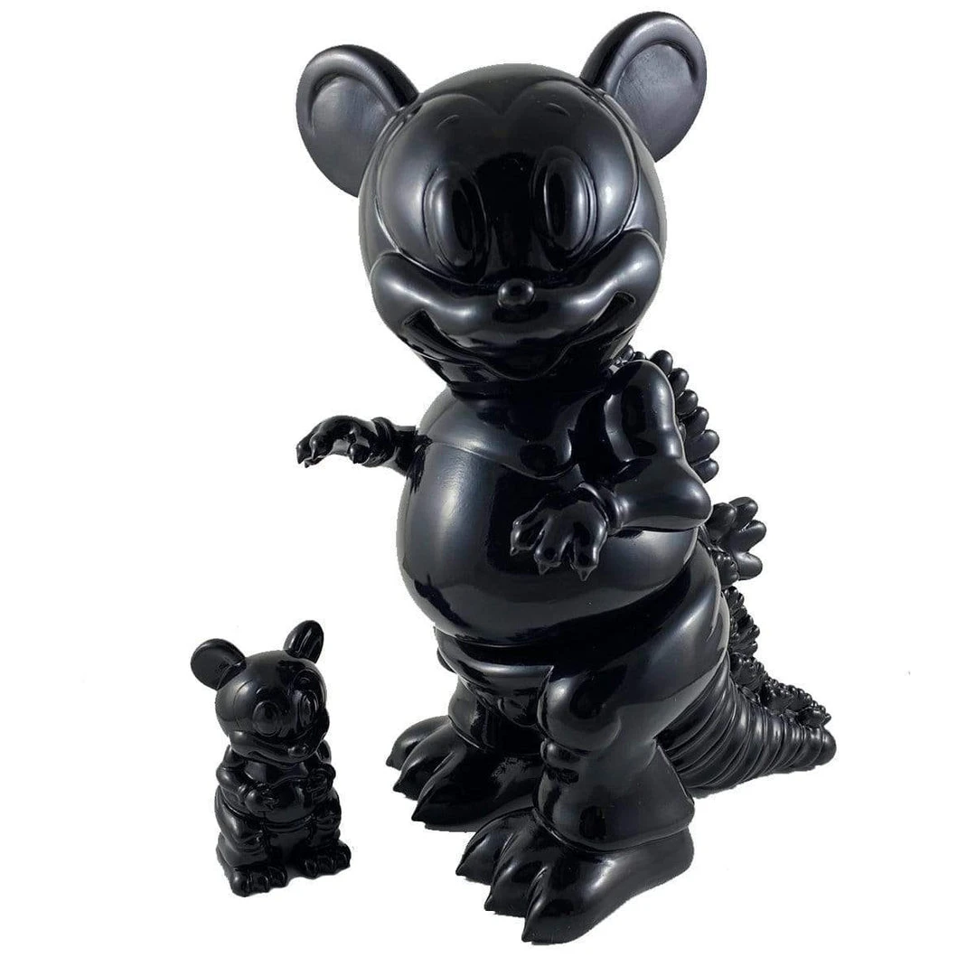 IamRetro.com Mousezilla Ninja Edition Medium Sofubi Figure By Ron English X Black Book Toy