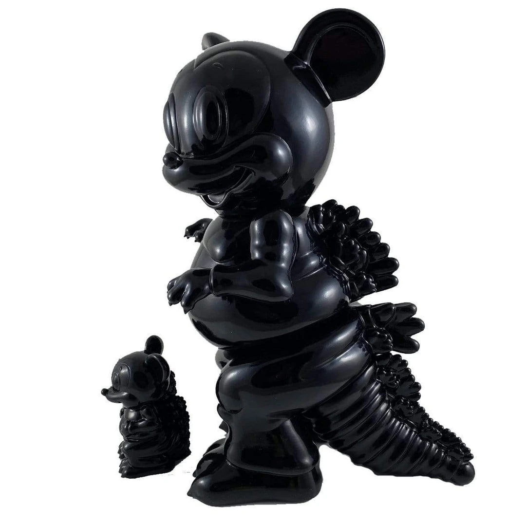 IamRetro.com Mousezilla Ninja Edition Medium Sofubi Figure By Ron English X Black Book Toy