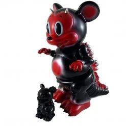 IamRetro.com Mousezilla Red Devil Medium Sofubi Figure By Ron English X Black Book Toy