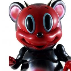 IamRetro.com Mousezilla Red Devil Medium Sofubi Figure By Ron English X Black Book Toy