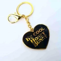 Be Cool Honey Bunny Keychain - Pulp Fiction Inspired Key Ring By Mala Pins & Patches