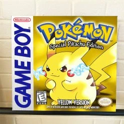 IamRetro.com Wall Art Pokemon Yellow Nintendo Cover Art Gallery Wrapped Canvas 12x12