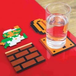 Nintendo NES Super Mario Bros. 8-bit Coaster Set Of 20 Pieces