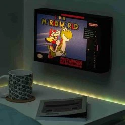 Nintendo SNES Super Mario World Luminart Wall Light Box Art Super Mario Bros