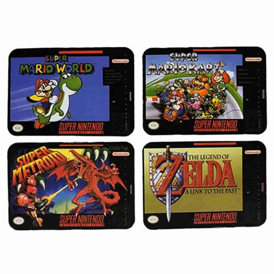 Super Nintendo SNES Game Cartridge Coasters - Official Nintendo