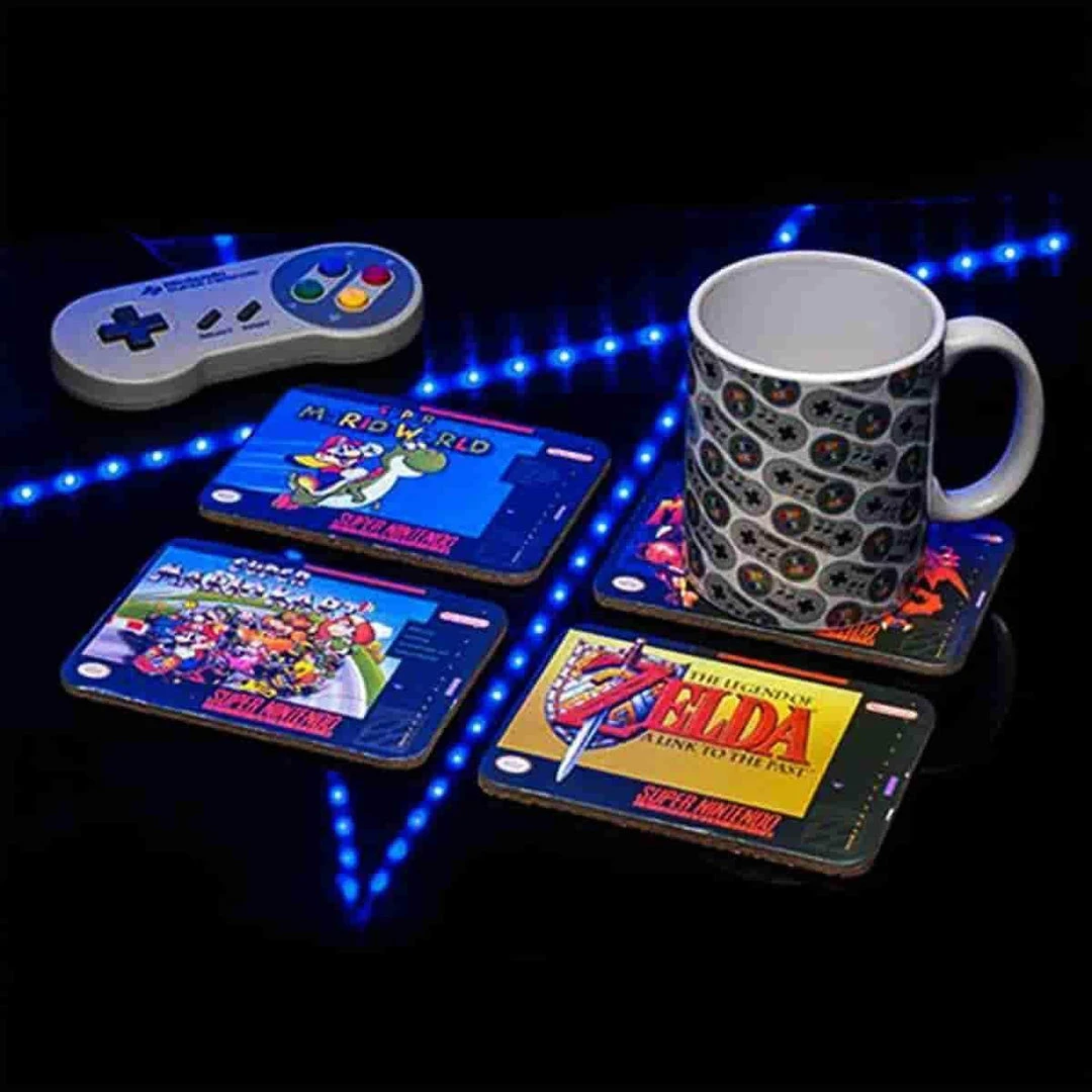 Super Nintendo SNES Game Cartridge Coasters - Official Nintendo