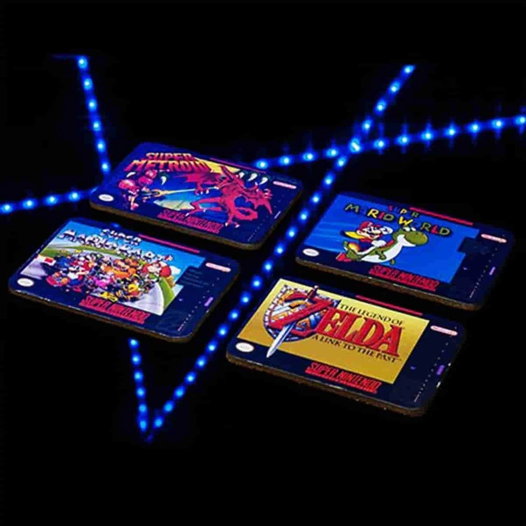 Super Nintendo SNES Game Cartridge Coasters - Official Nintendo