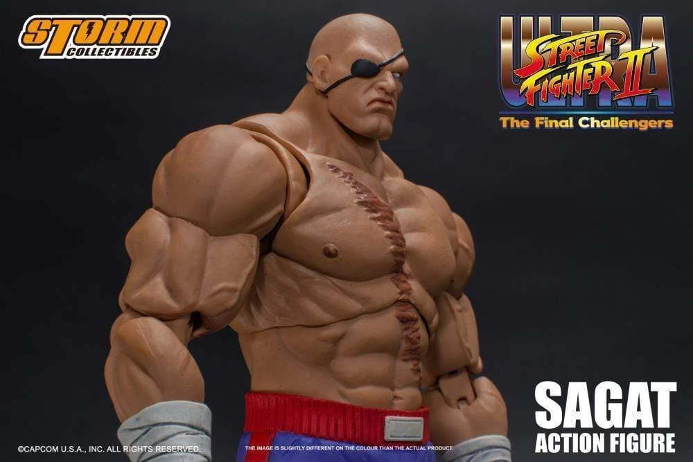 IamRetro.com Sagat Street Fighter II 1/12 Scale Action Figure By Storm Collectibles